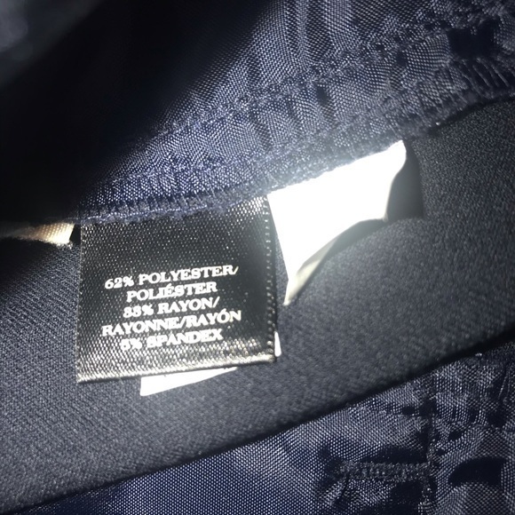 Ann Taylor 8P navy with black piping crop straight‎ leg classic career pants - Picture 5 of 9